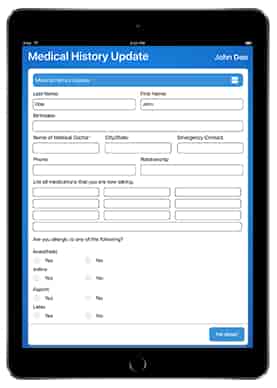 Patient Registration & Consulting iPad iOS App integrated with EMR-Medical history form