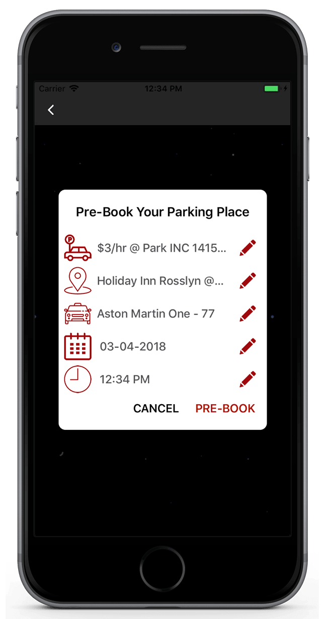 Valet Car Parking Finder Application-iPhone-prebook